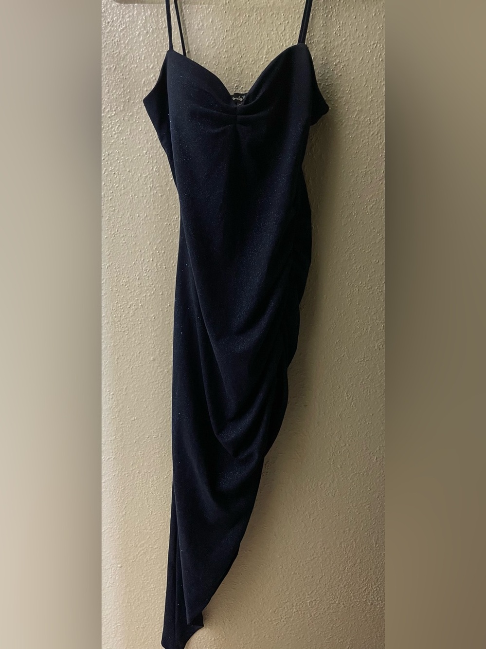 Women's Navy Sparkle Draped Skirt